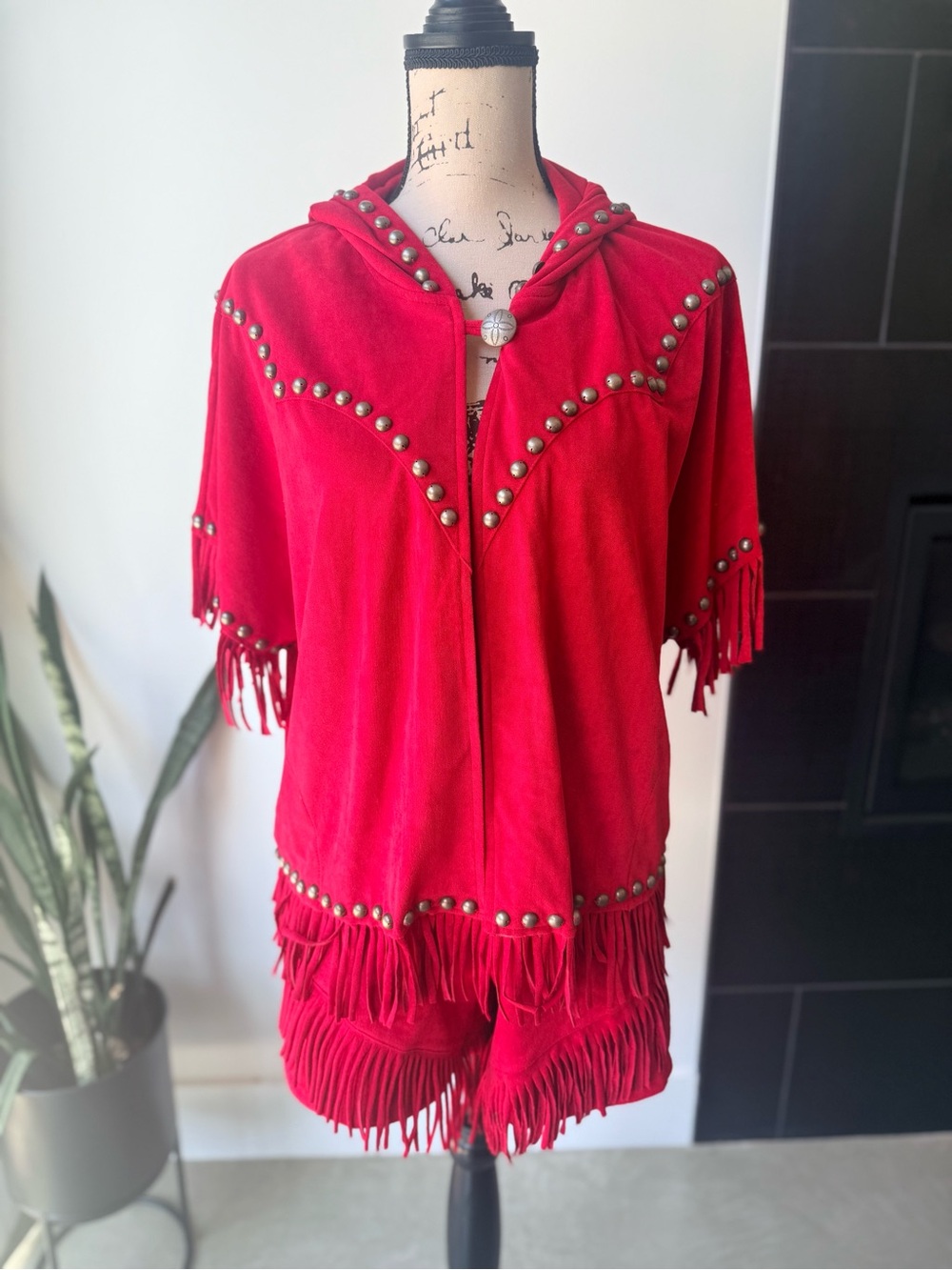 Double D Ranch Red Studded Fringe Shorts  - top sold separately
